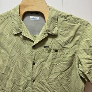 Columbia Men's Shirt Button Up Short‎ Sleeve Green Plaid Size XL